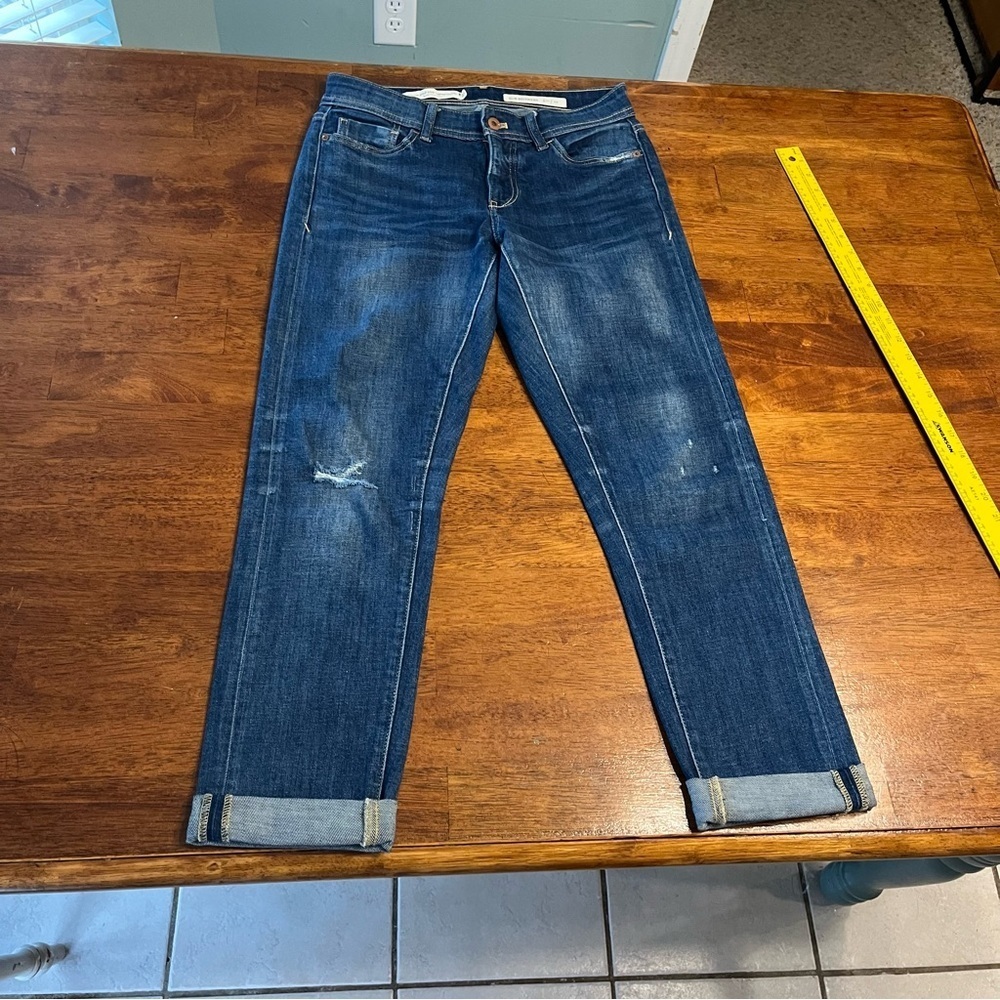 Pilcro and the Letterpress slim boyfriend blue denim jeans size 25